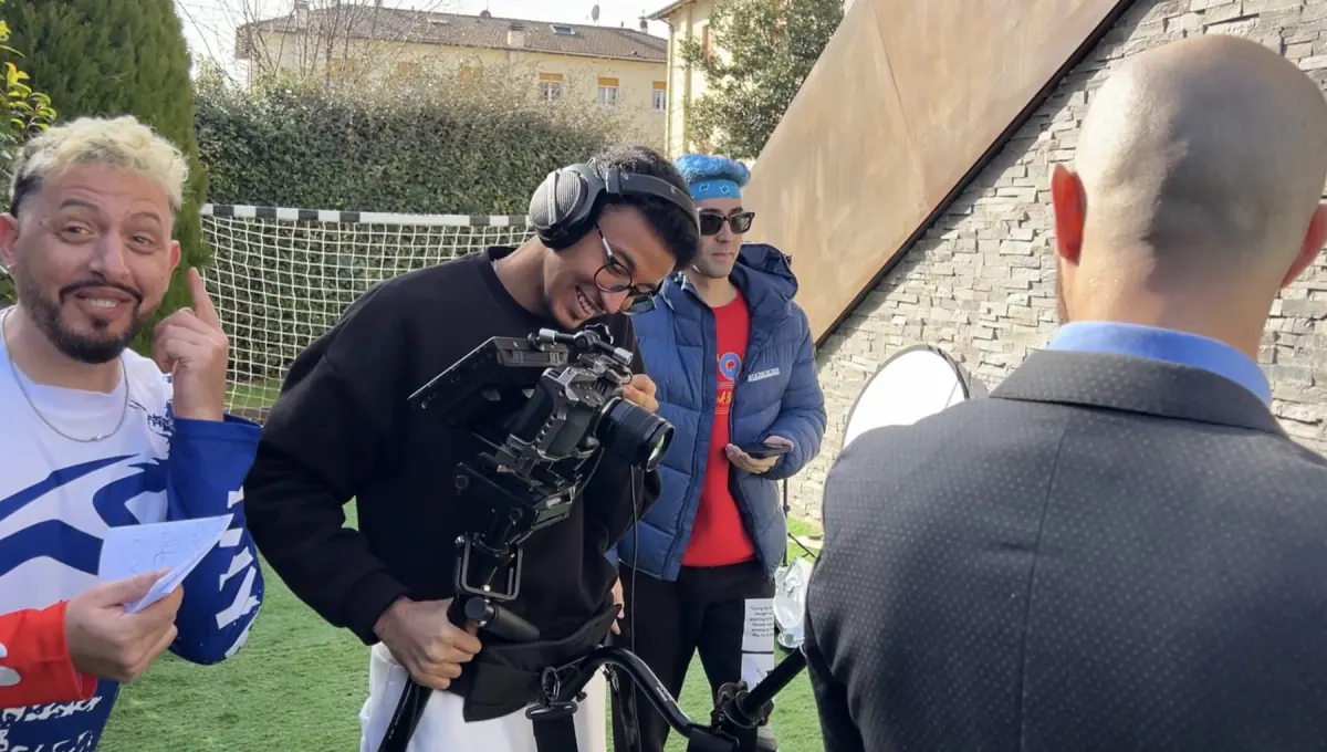 Abdellah Khanani filming on set